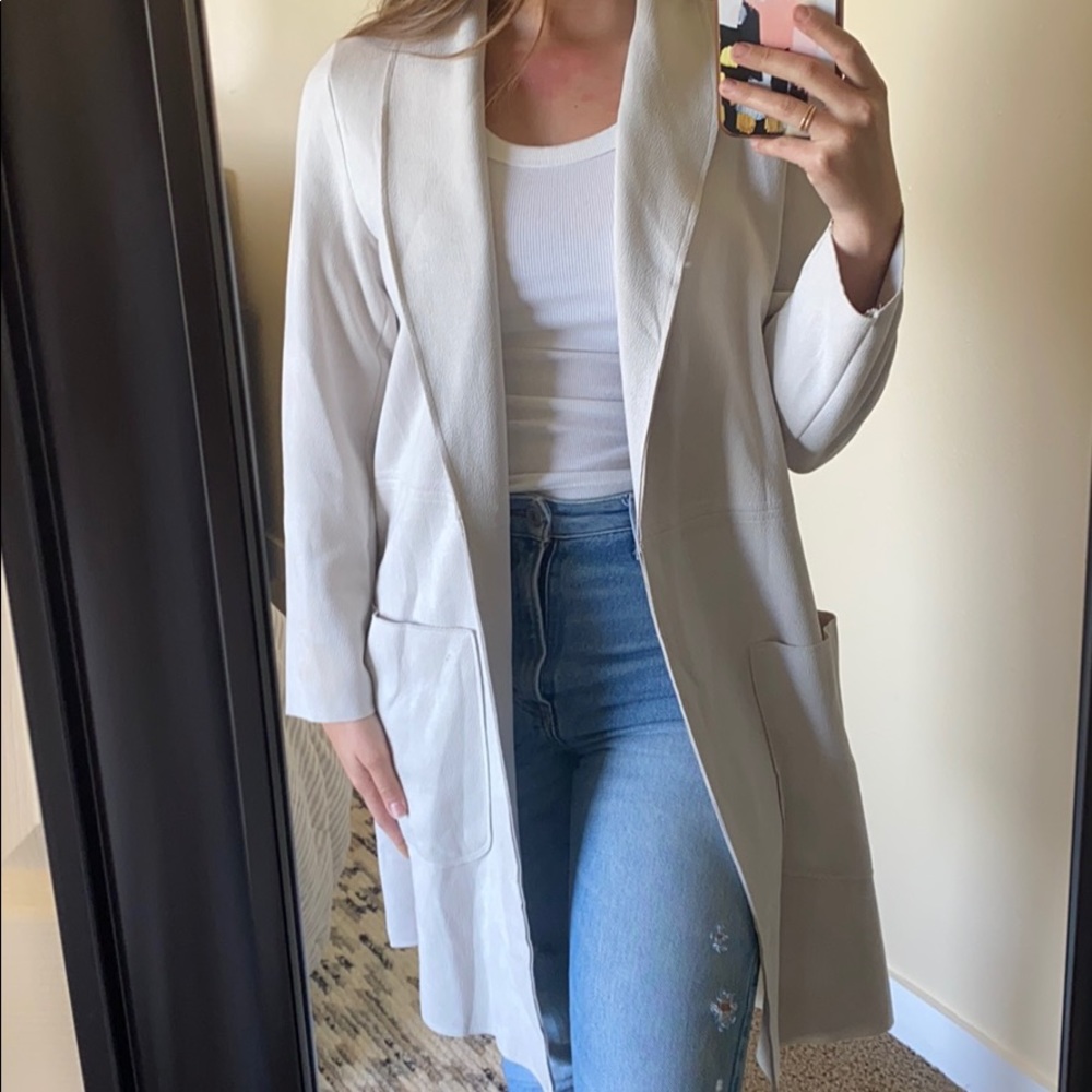 Cream suede soft jacket